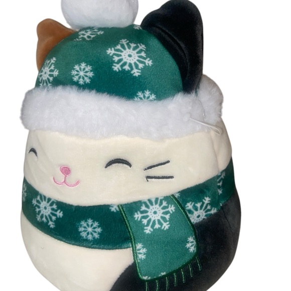 Squishmallow 8” Winter Cam Calico Cat Snowflake Hat Scarf Plush No Tag - Picture 2 of 9